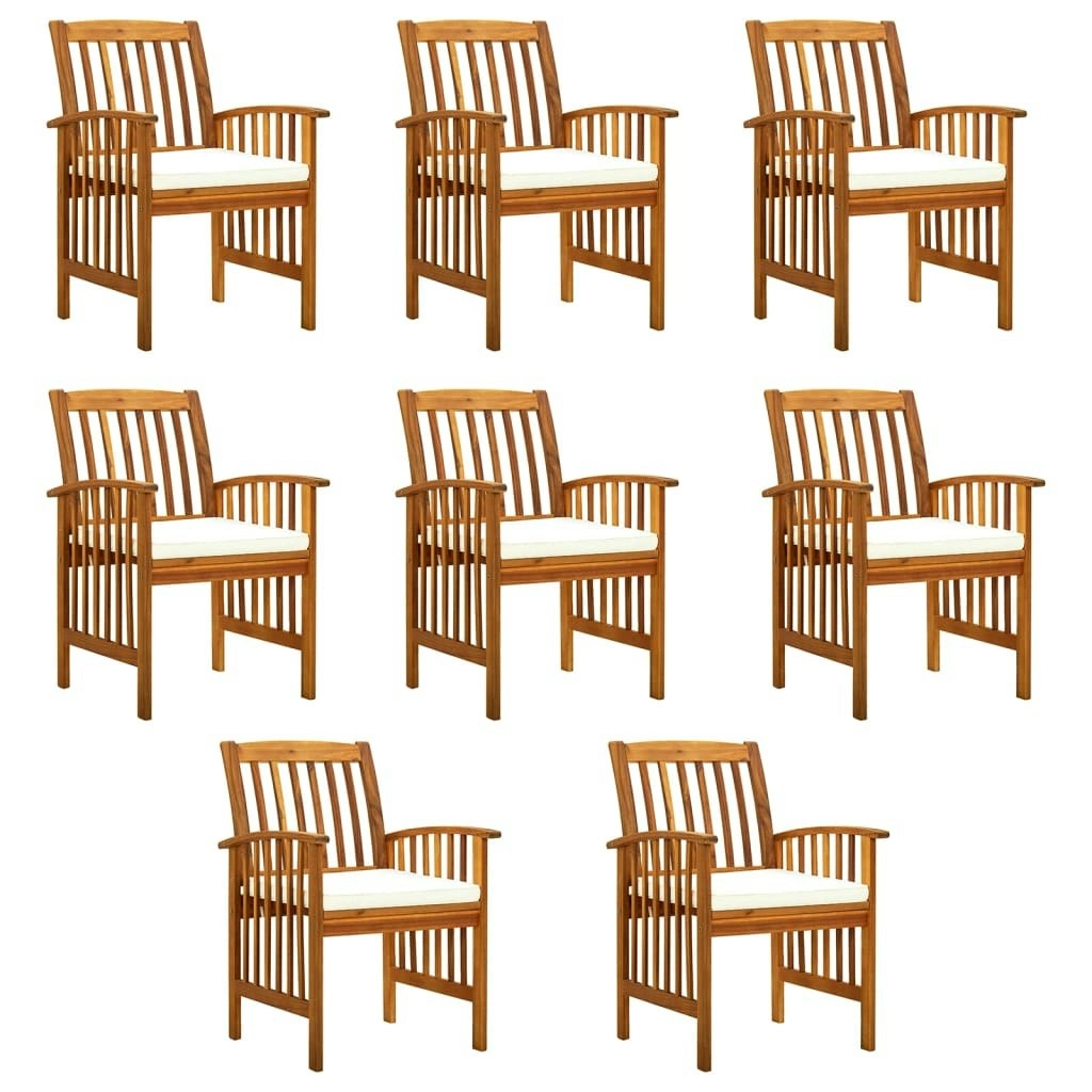 Garden Dining Chairs 8 pcs with Cushions Solid Wood Acacia 3120446