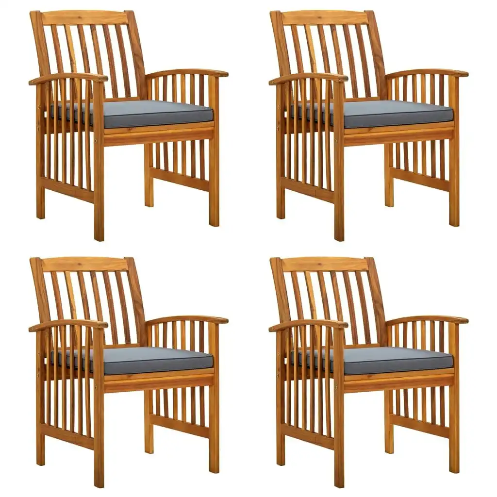 Garden Dining Chairs 4 pcs with Cushions Solid Wood Acacia 3120447