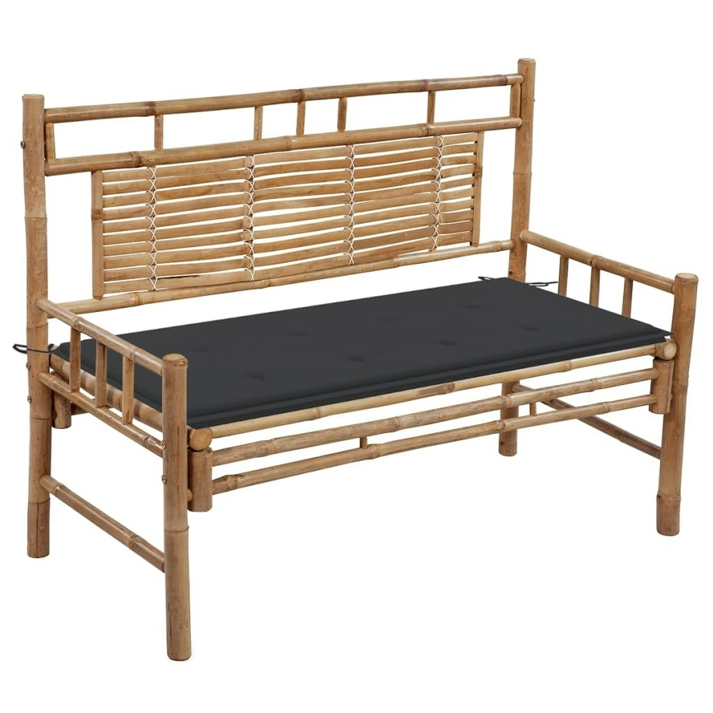 Garden Bench with Cushion 120 cm Bamboo 3063876