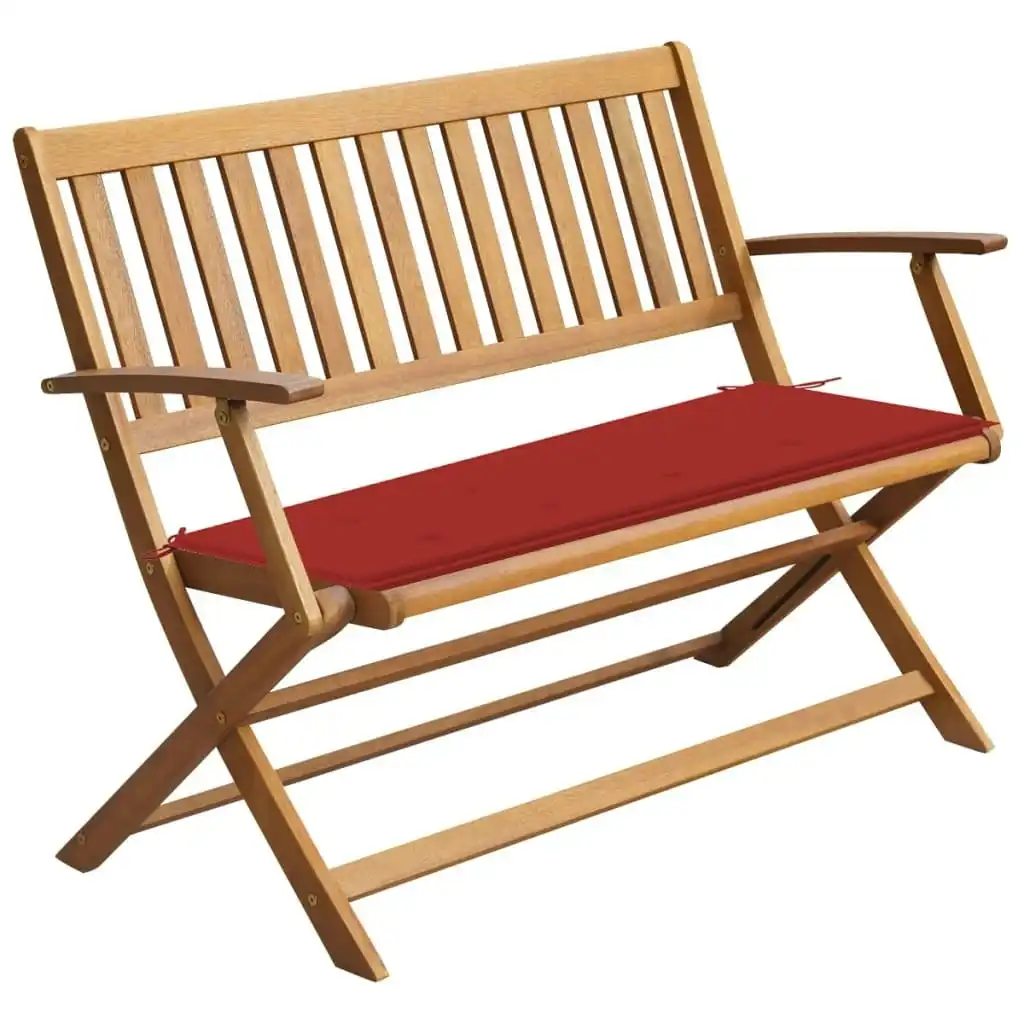 Garden Bench with Cushion 120 cm Solid Acacia Wood 3064245