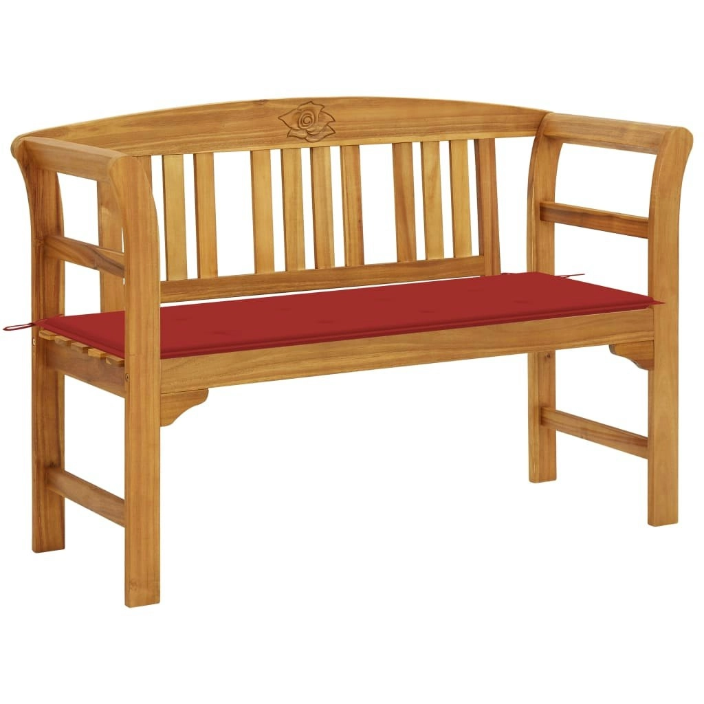 Garden Bench with Cushion 120 cm Solid Acacia Wood 3064299