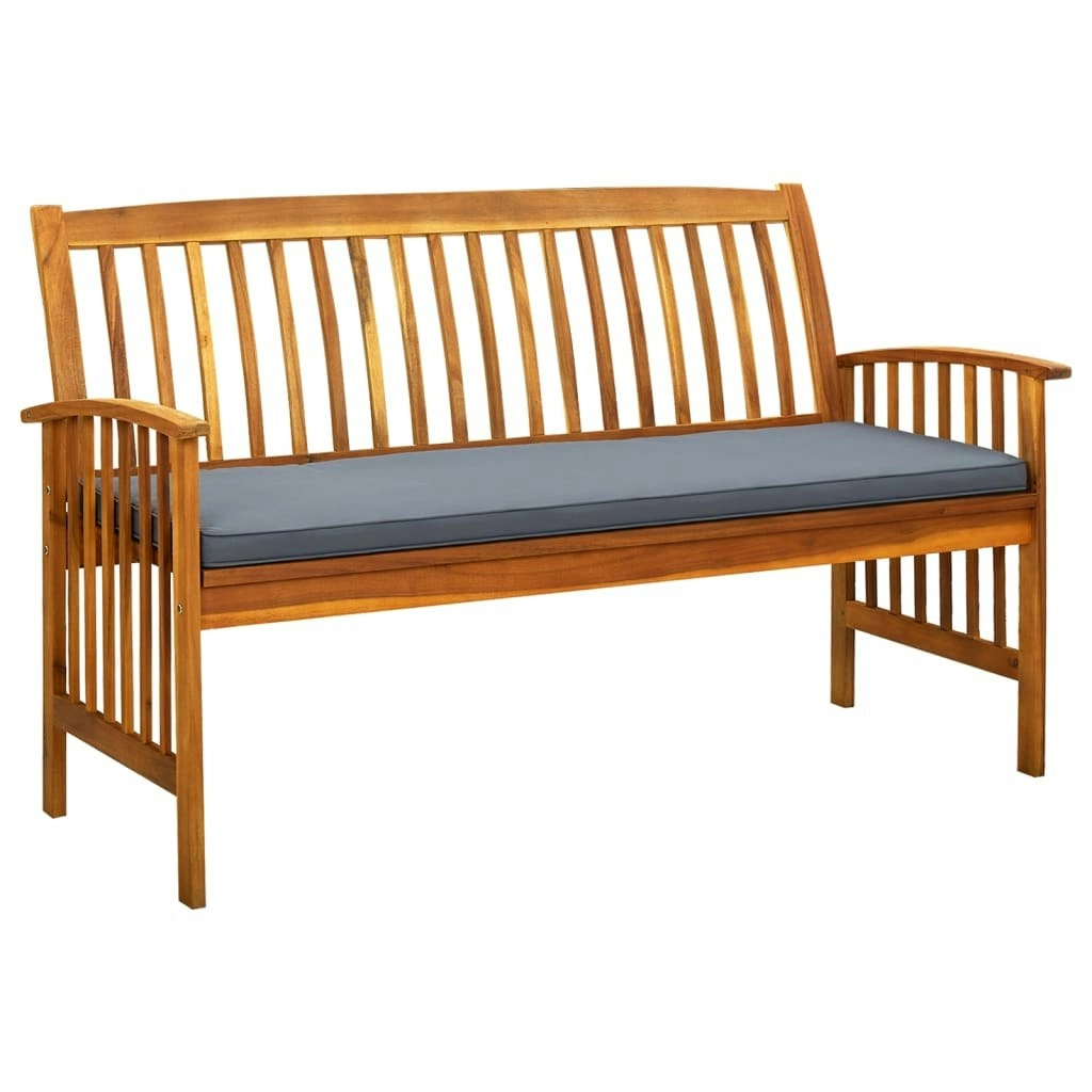 Garden Bench with Cushion 147 cm Solid Acacia Wood 312135