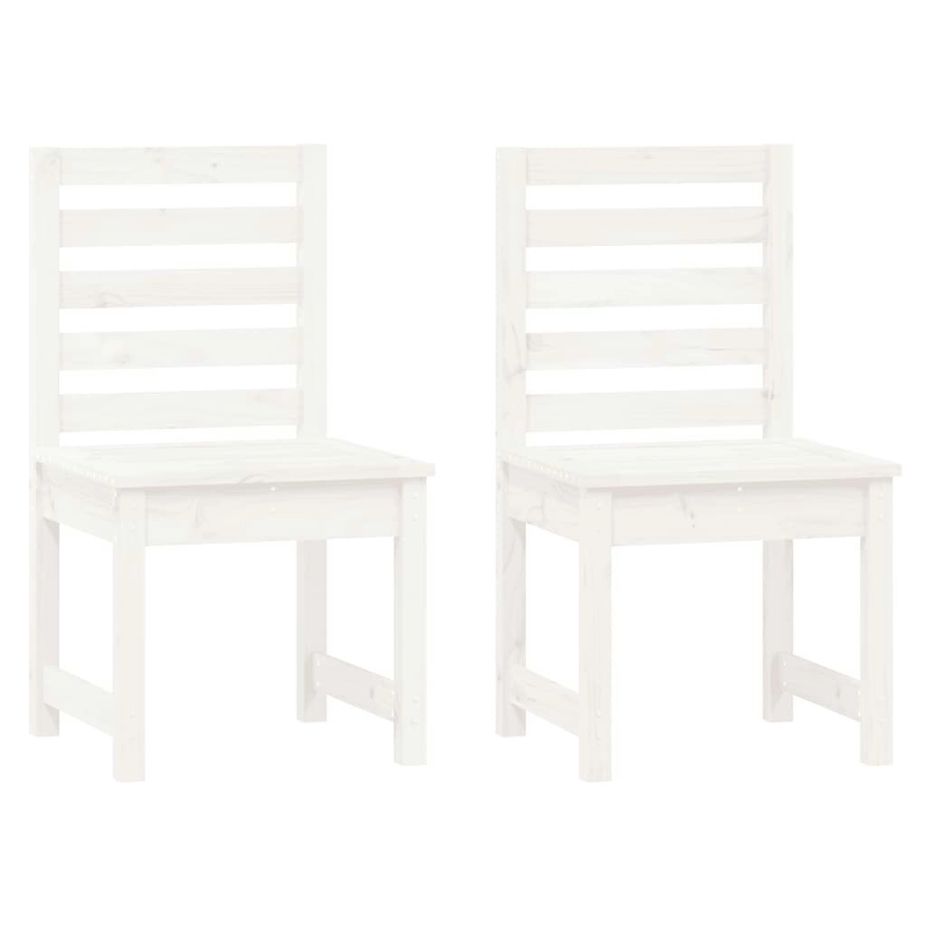 Garden Chairs 2 pcs White 50x48x91.5 cm Solid Wood Pine 824026