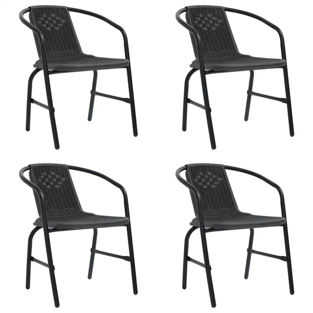 Garden Chairs 4 pcs Plastic Rattan and Steel 110 kg 3107703