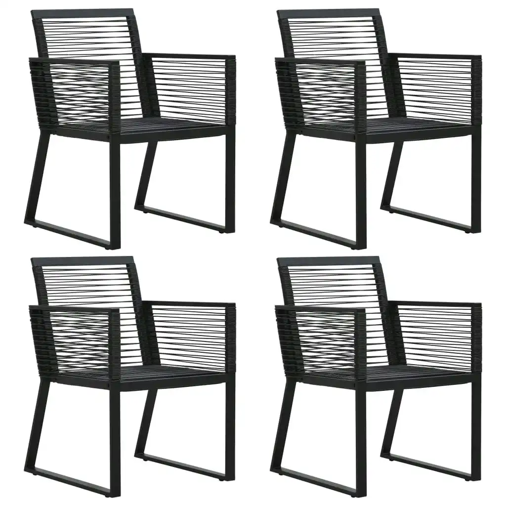 Garden Chairs 4 pcs Rope Rattan Black 312160