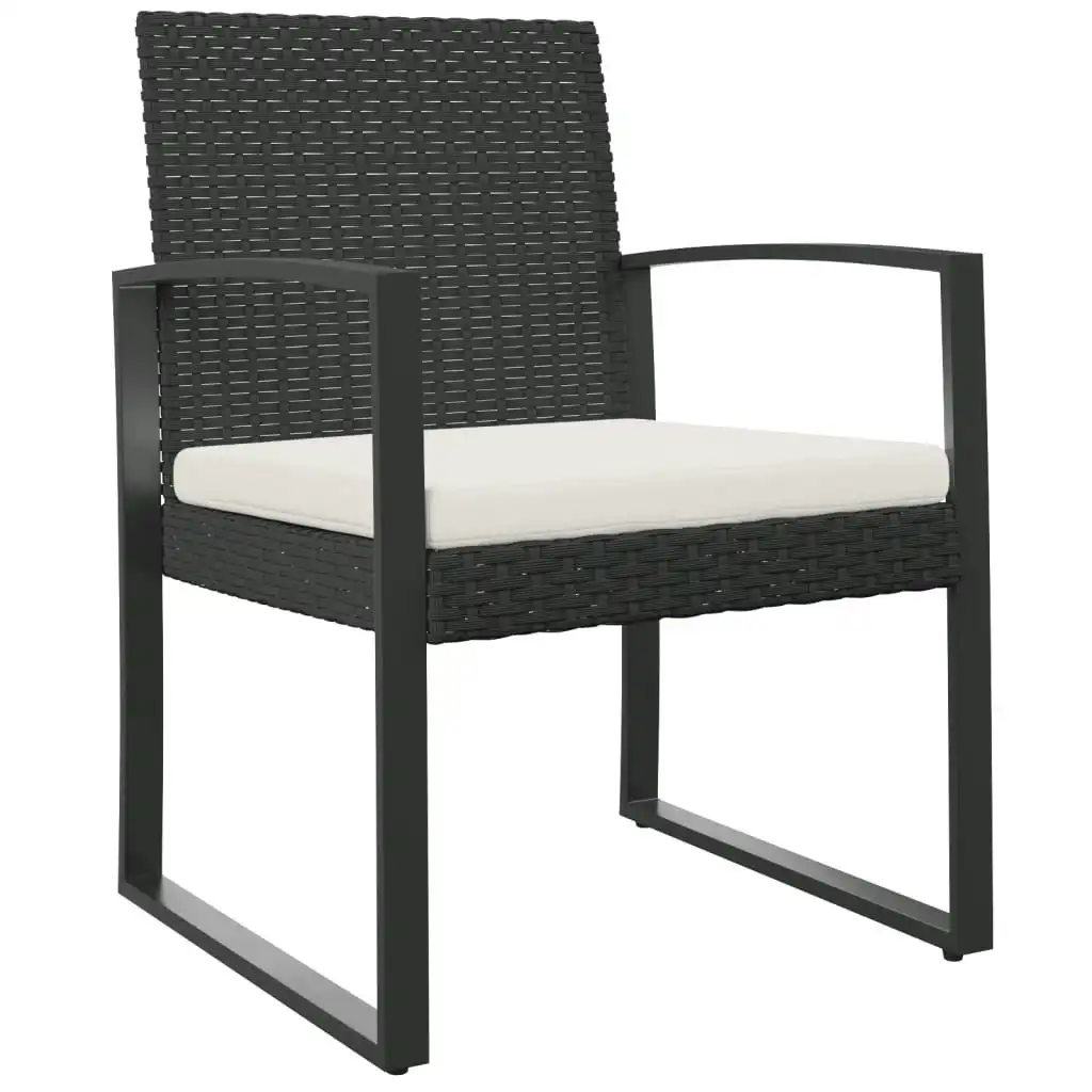 Garden Dining Chairs 2 pcs Black PP Rattan 360203