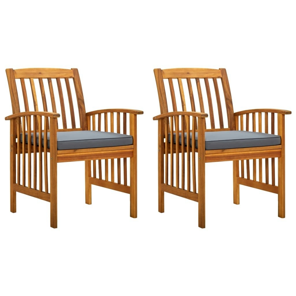 Garden Dining Chairs 2 pcs with Cushions Solid Acacia Wood 312130