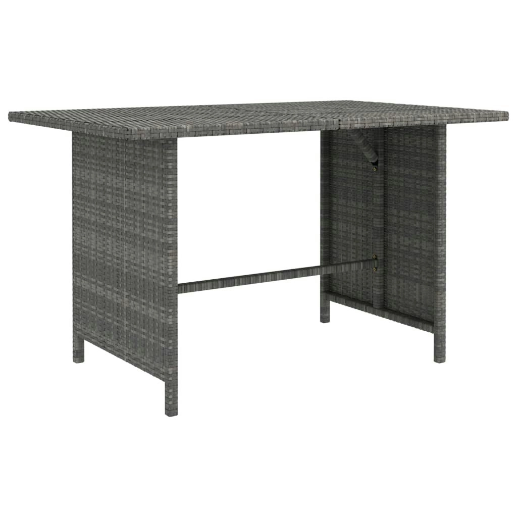 Garden Dining Table Grey 110x70x65 cm Poly Rattan 313497