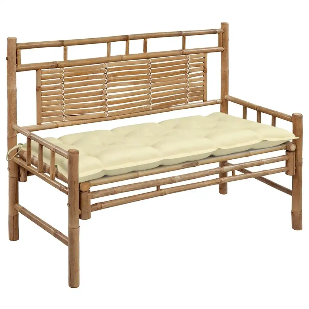 Garden Bench with Cushion 120 cm Bamboo 3063893