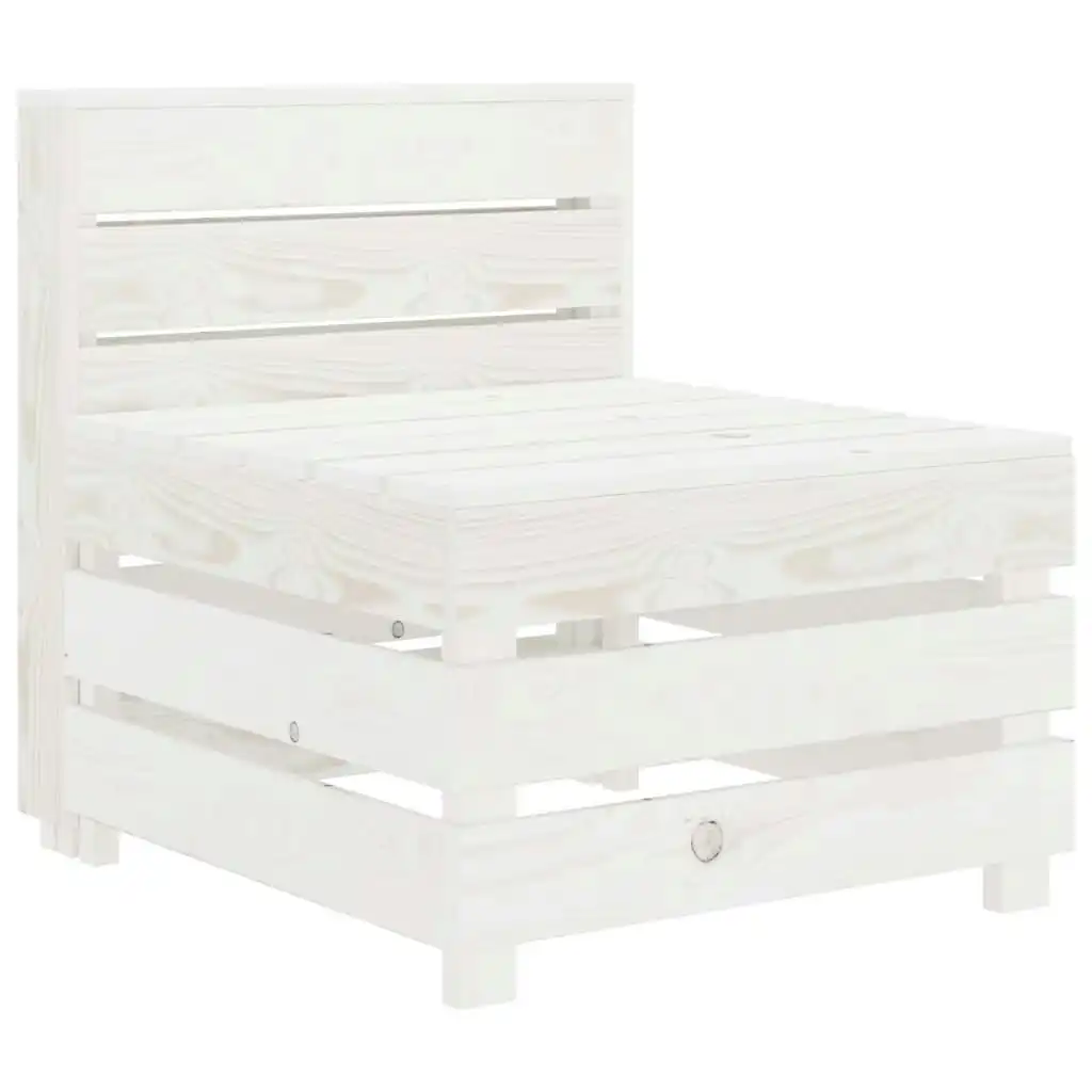 Garden Pallet Sofa White Wood 313579