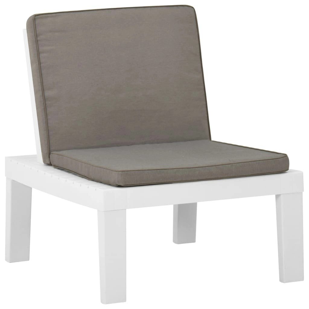 Garden Lounge Chair with Cushion Plastic White 315846