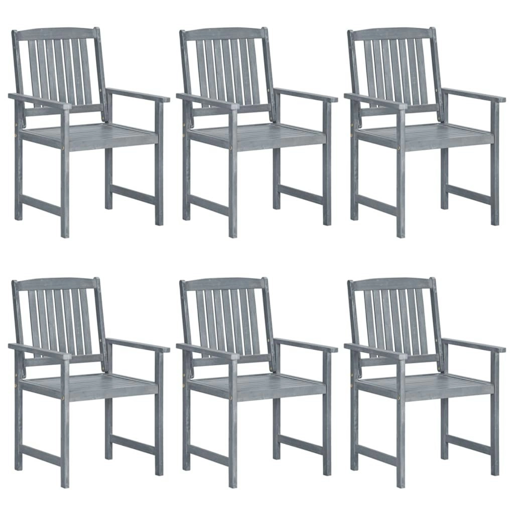 Garden Chairs 6 pcs Solid Wood Acacia Grey 3078205