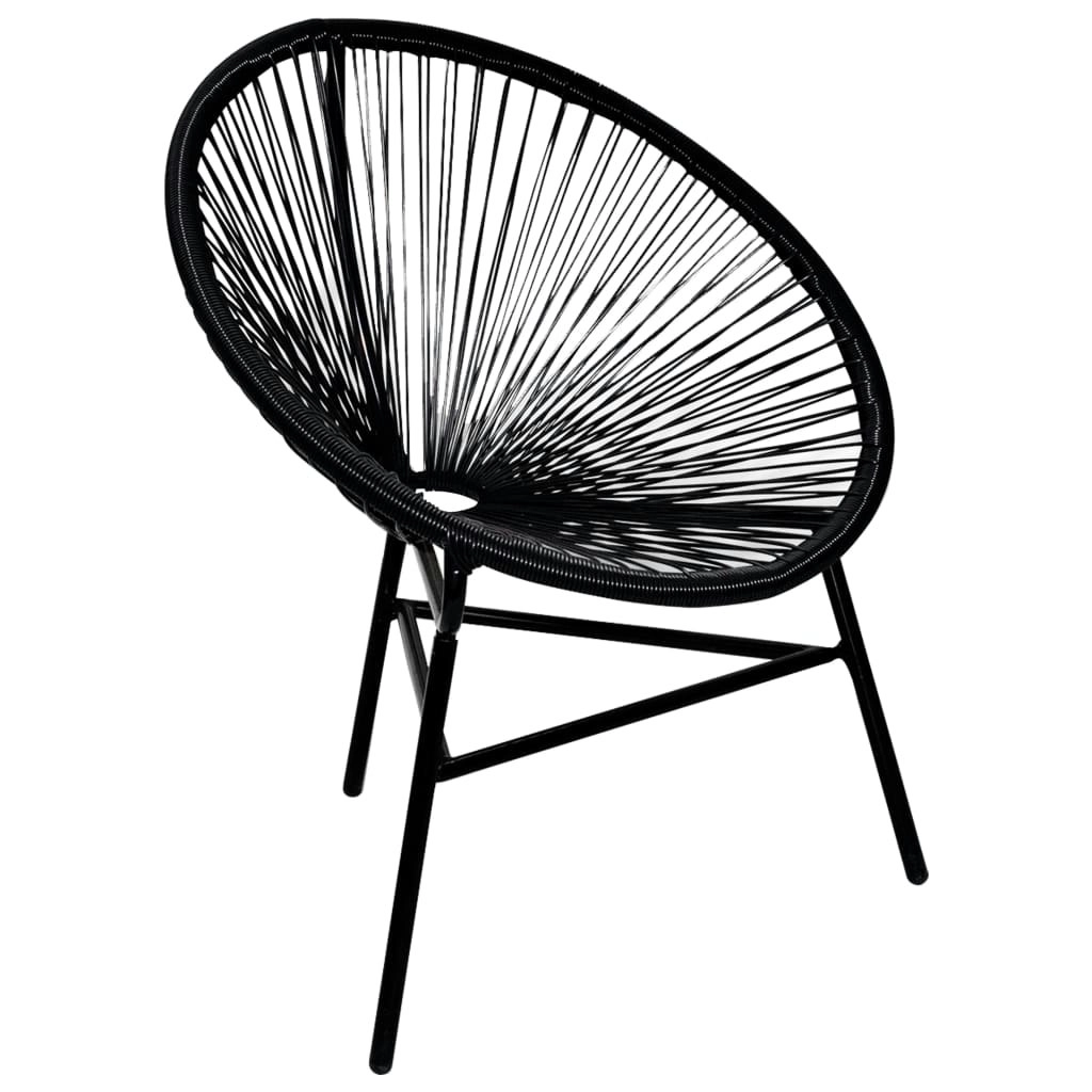 Garden Moon Chair Poly Rattan Black 41383