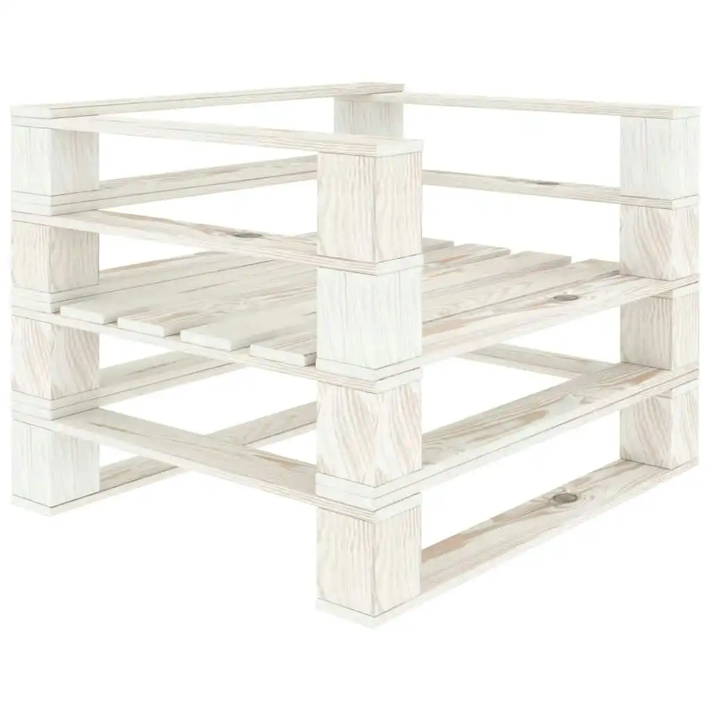 Garden Pallet Armchair Wood White 313569