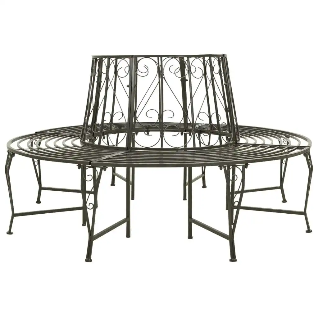 Garden Half Round Tree Bench 160 cm Steel 313033