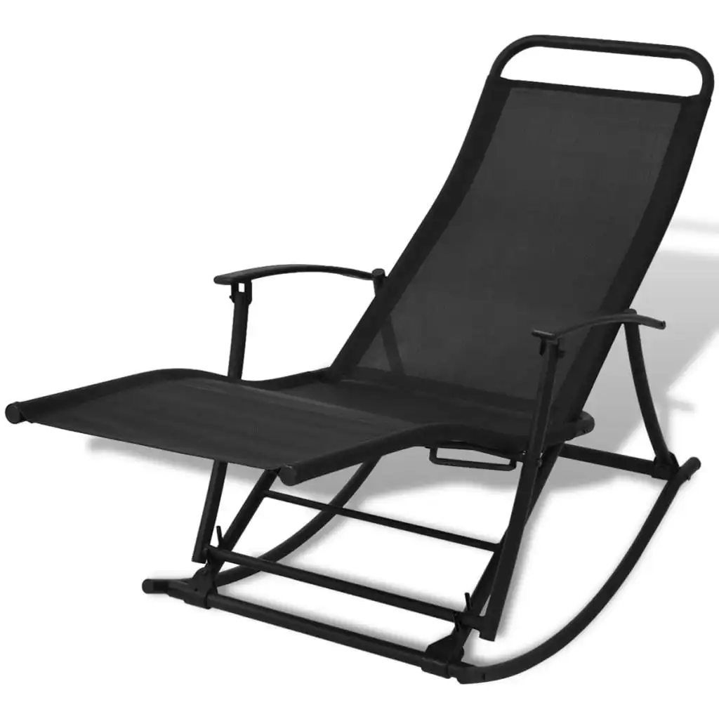 Garden Rocking Chair Steel and Textilene Black 42158