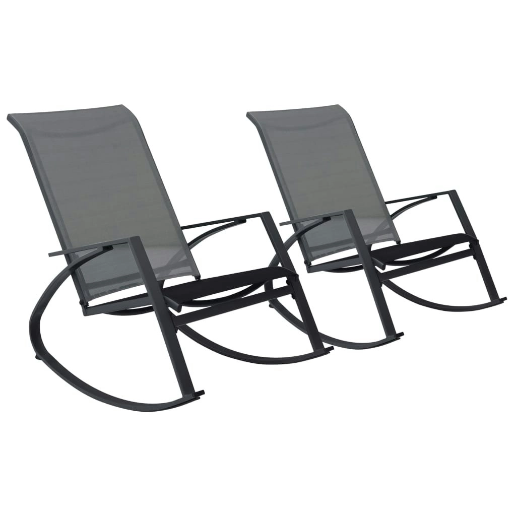 Garden Rocking Chairs 2 pcs Textilene Dark Grey 48124