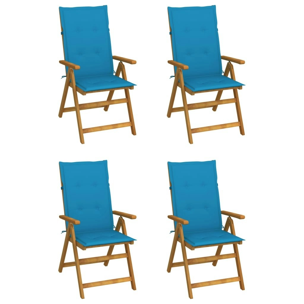 Garden Reclining Chairs 4 pcs with Cushions Solid Acacia Wood 3065351