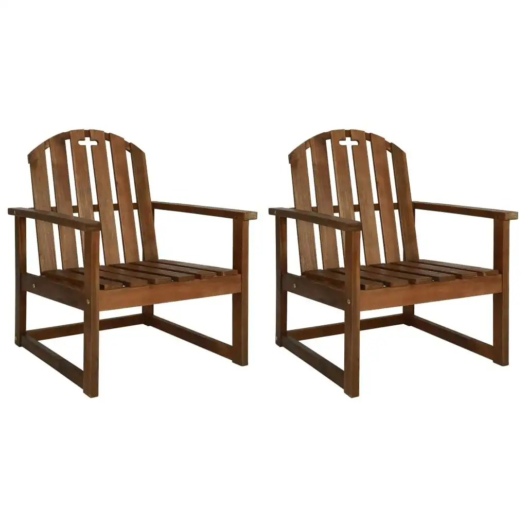 Garden Sofa Chairs 2 pcs Solid Acacia Wood 44033