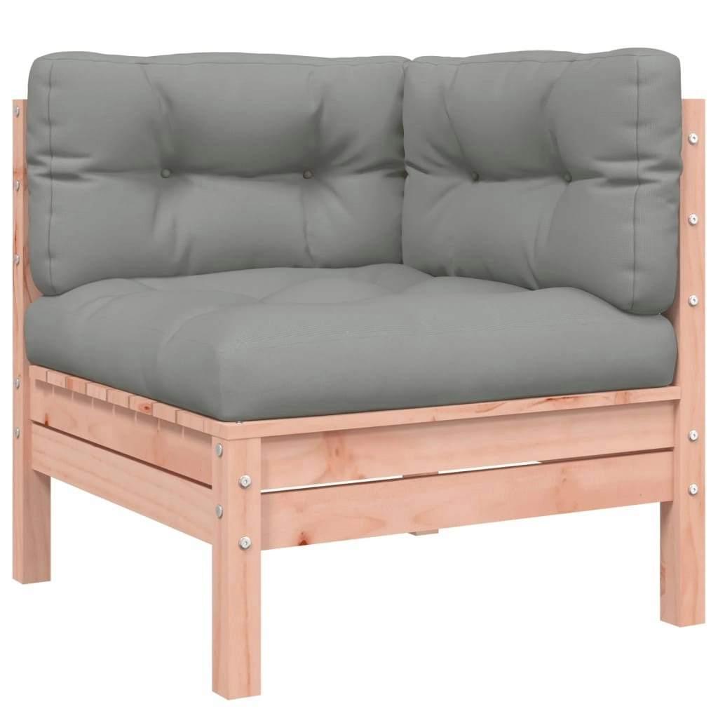 Garden Sofa Corner with Cushions Solid Wood Douglas 838151