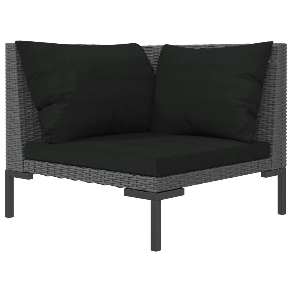 Garden Sofa with Cushions Half Round Poly Rattan 318601