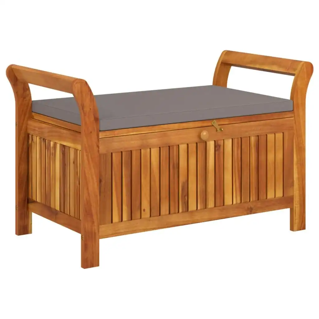 Garden Storage Bench with Cushion 91 cm Solid Wood Acacia 319716