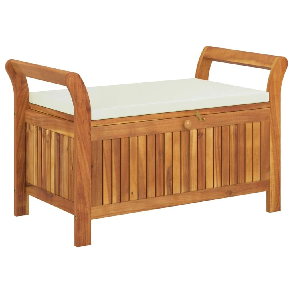 Garden Storage Bench with Cushion 91 cm Solid Wood Acacia 319714