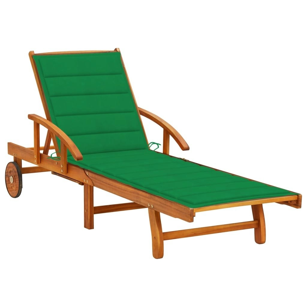 Garden Sun Lounger with Cushion Solid Wood Acacia 3061607