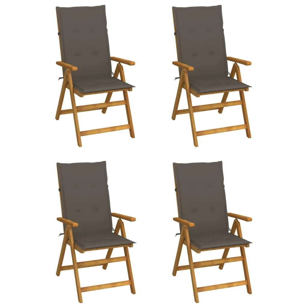 Garden Reclining Chairs 4 pcs with Cushions Solid Acacia Wood 3065355