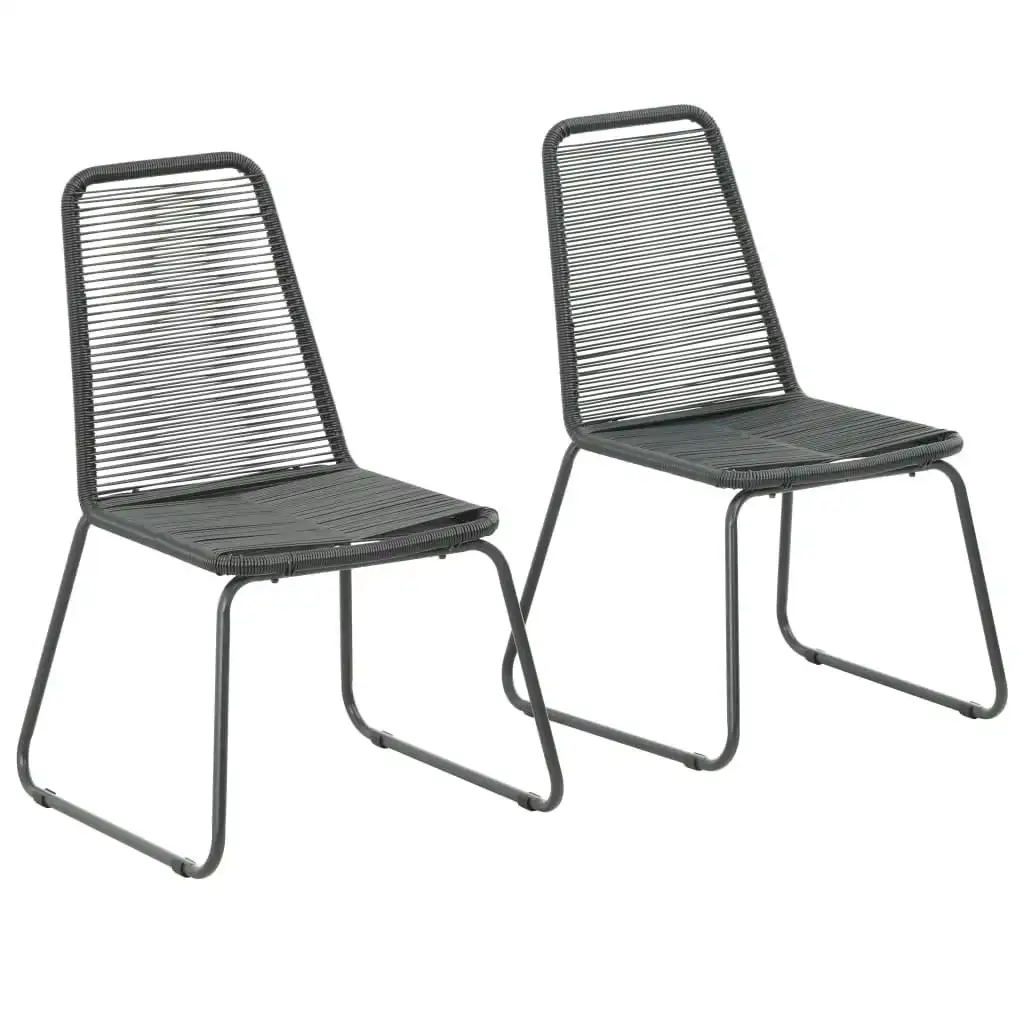 Outdoor Chairs 2 pcs Poly Rattan Black 44442