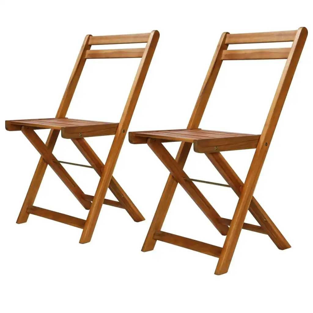 Outdoor Bistro Chairs 2 pcs Solid Acacia Wood 44012