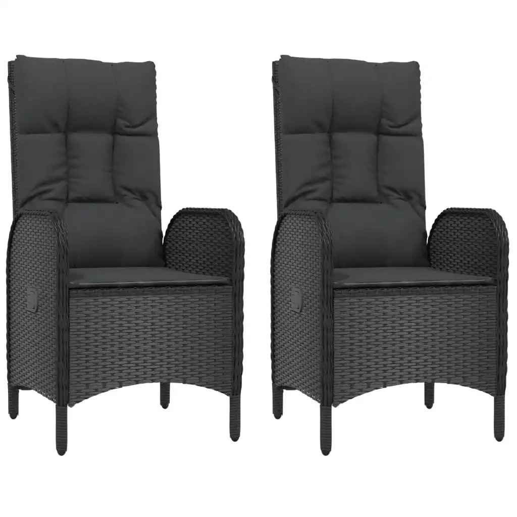 Outdoor Chairs 2 pcs Poly Rattan Black 310561