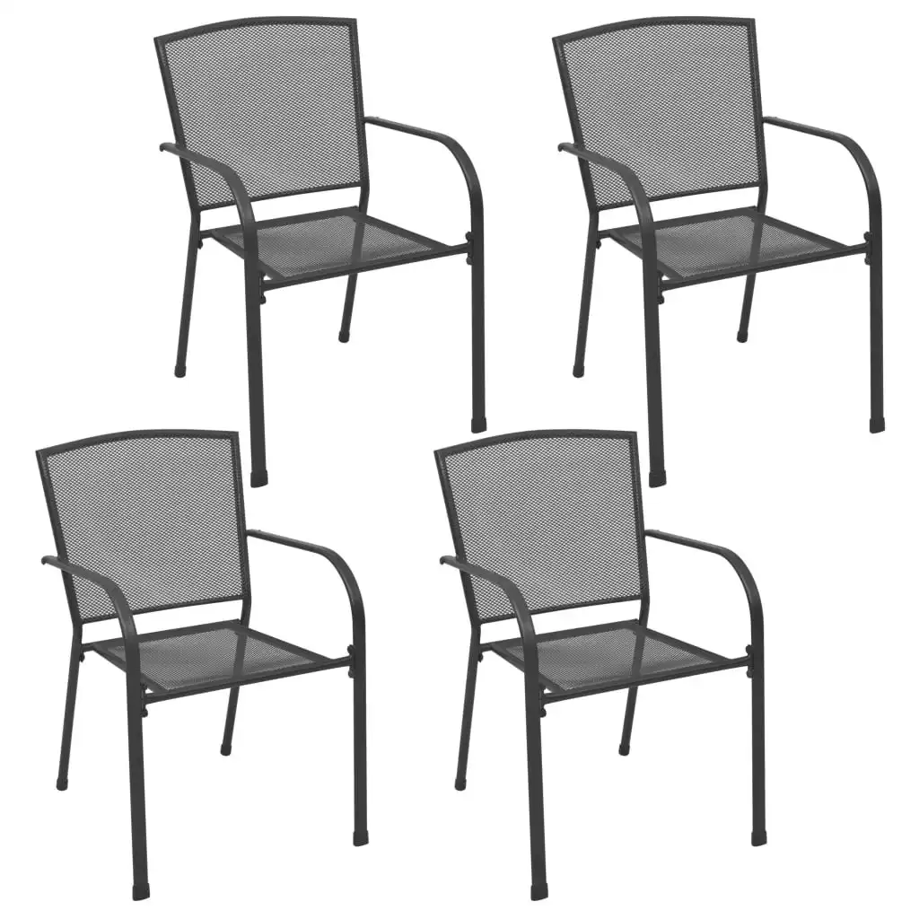 Outdoor Chairs 4 pcs Mesh Design Anthracite Steel 310154