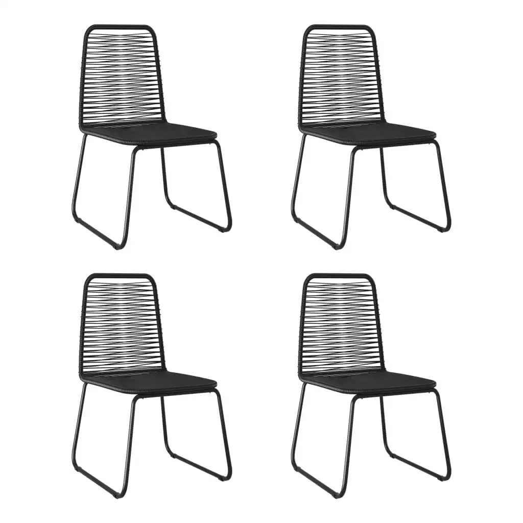 Outdoor Chairs 4 pcs Poly Rattan Black 313112