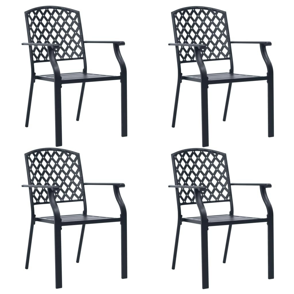 Outdoor Chairs 4 pcs Mesh Design Steel Black 310156