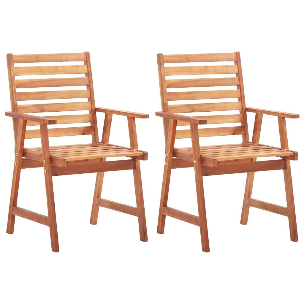 Outdoor Dining Chairs 2 pcs Solid Acacia Wood 46312