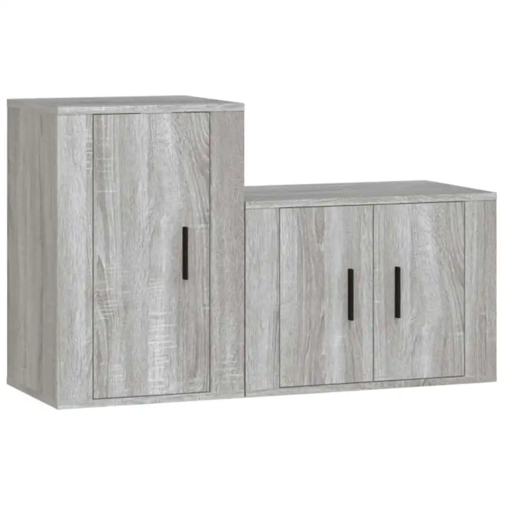 2 Piece TV Cabinet Set Grey Sonoma Engineered Wood 3188452