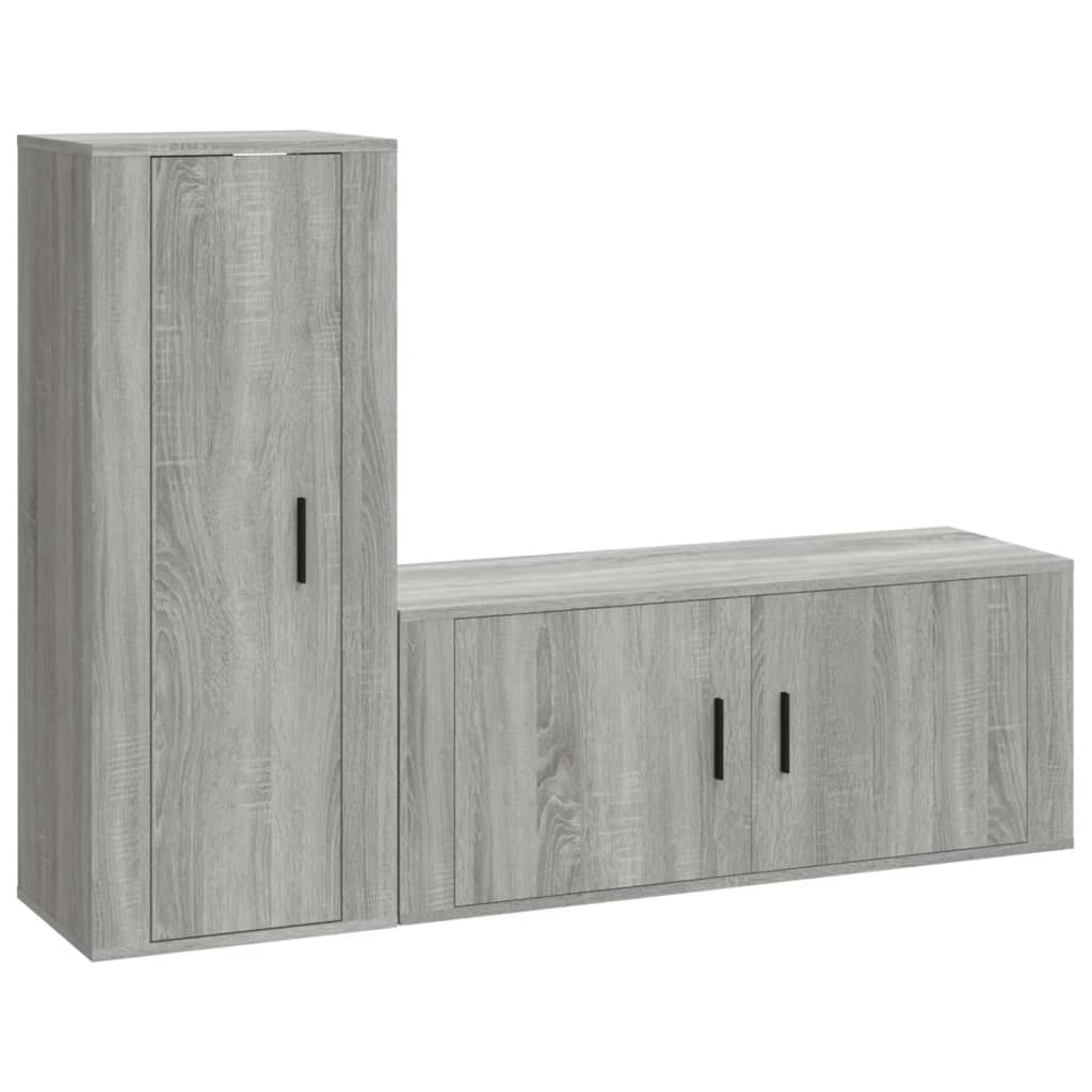 2 Piece TV Cabinet Set Grey Sonoma Engineered Wood 3188740