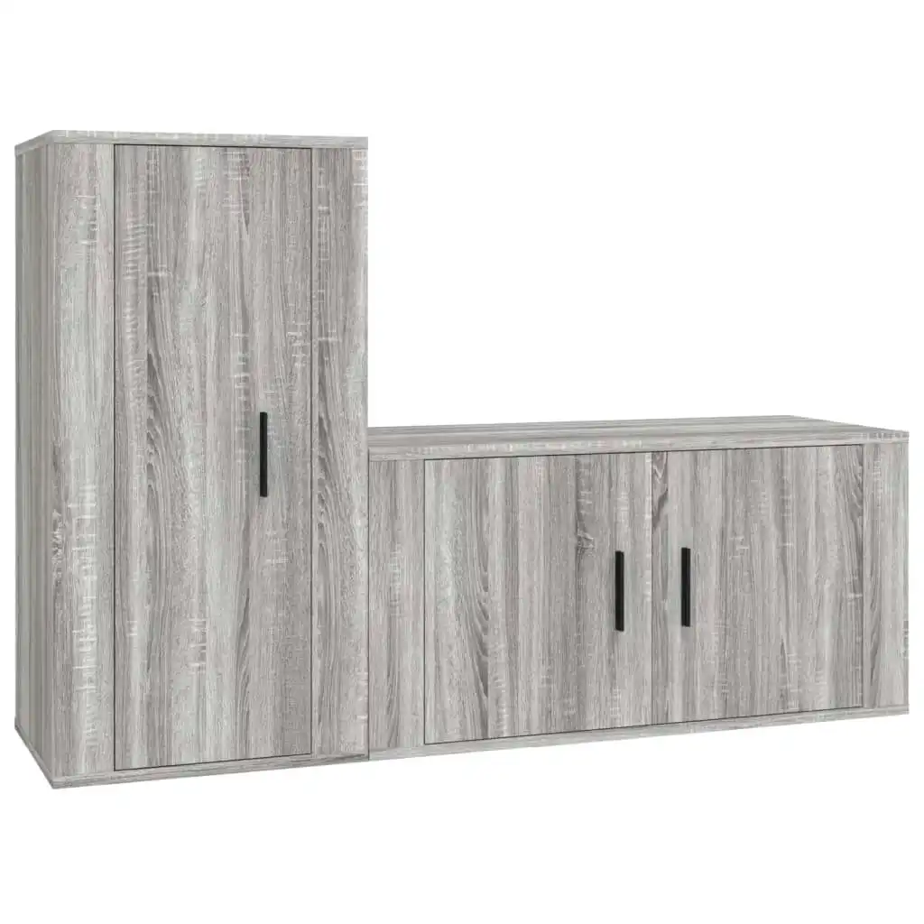 2 Piece TV Cabinet Set Grey Sonoma Engineered Wood 3188476