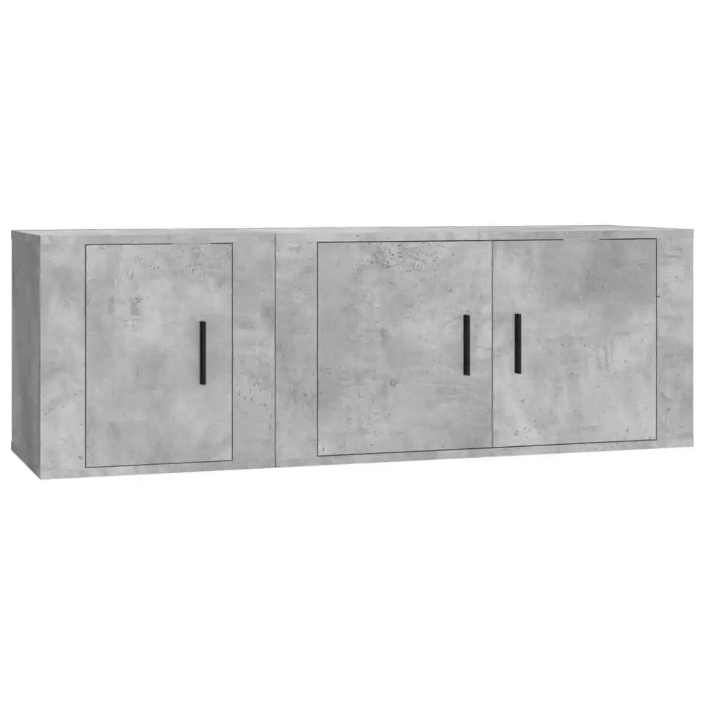 2 Piece TV Cabinet Set Concrete Grey Engineered Wood 3188410