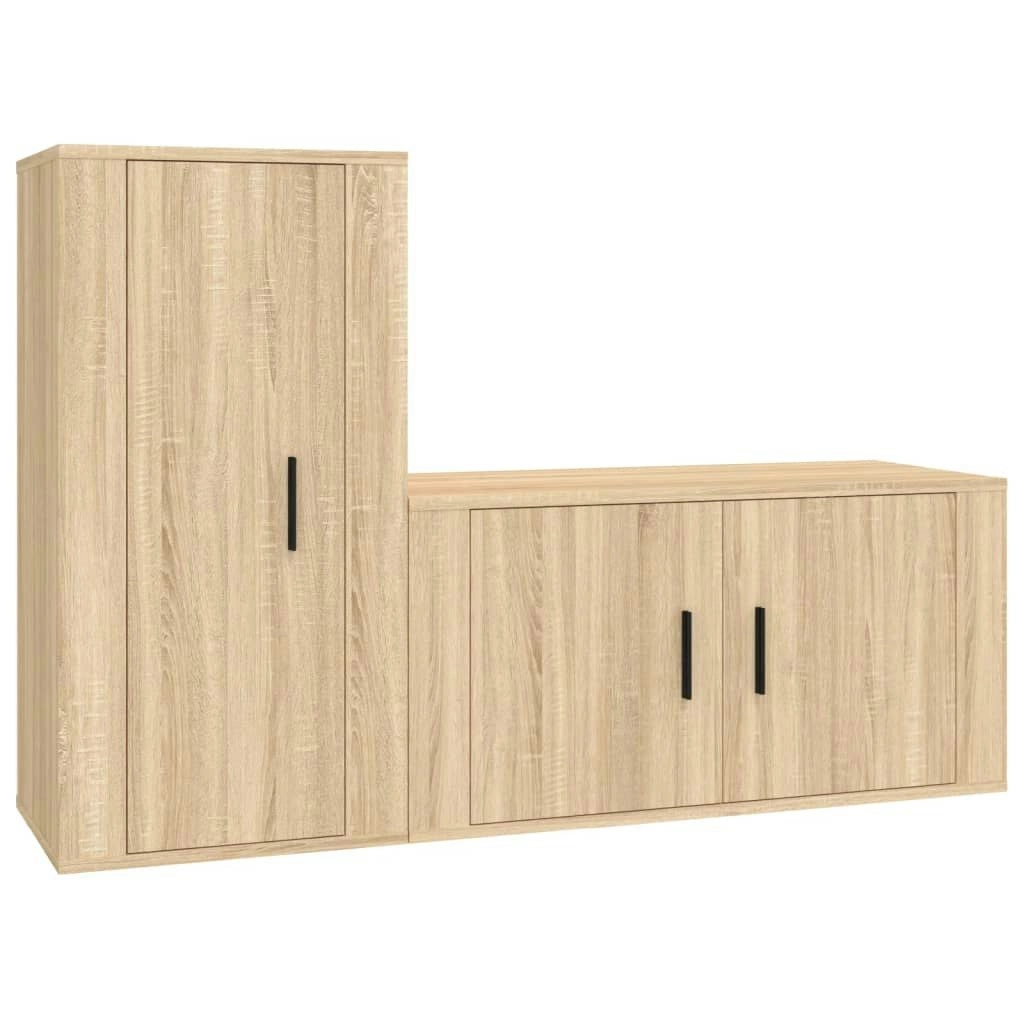 2 Piece TV Cabinet Set Sonoma Oak Engineered Wood 3188473