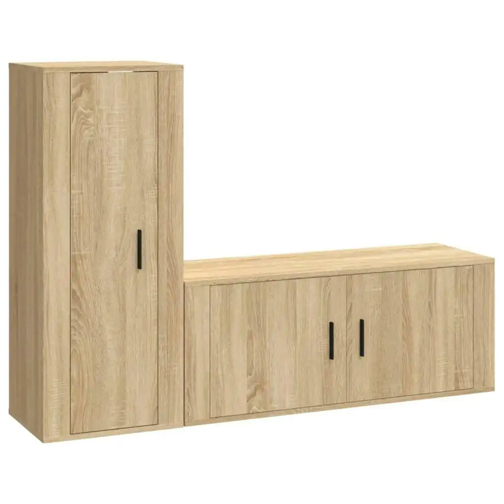 2 Piece TV Cabinet Set Sonoma Oak Engineered Wood 3188737