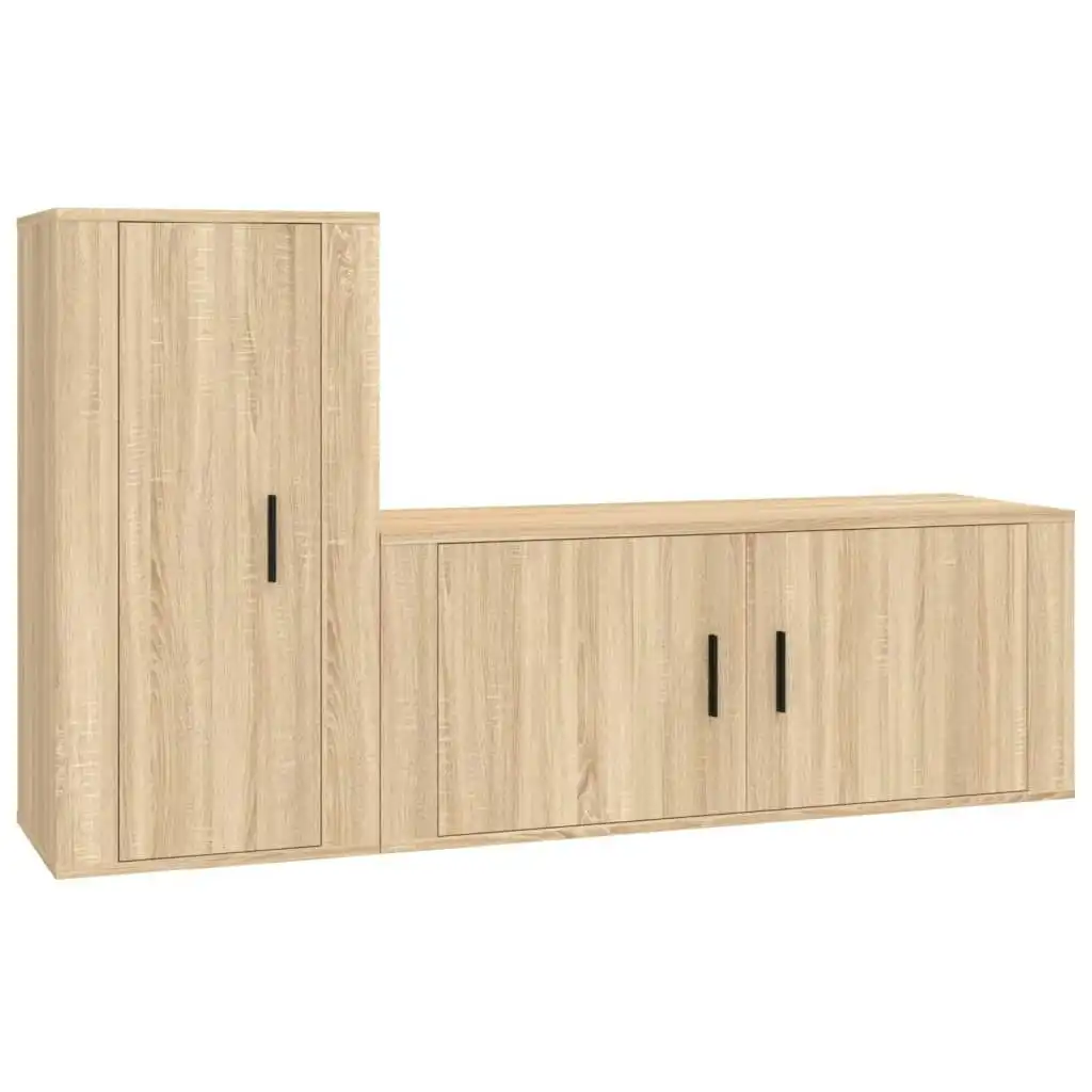 2 Piece TV Cabinet Set Sonoma Oak Engineered Wood 3188489