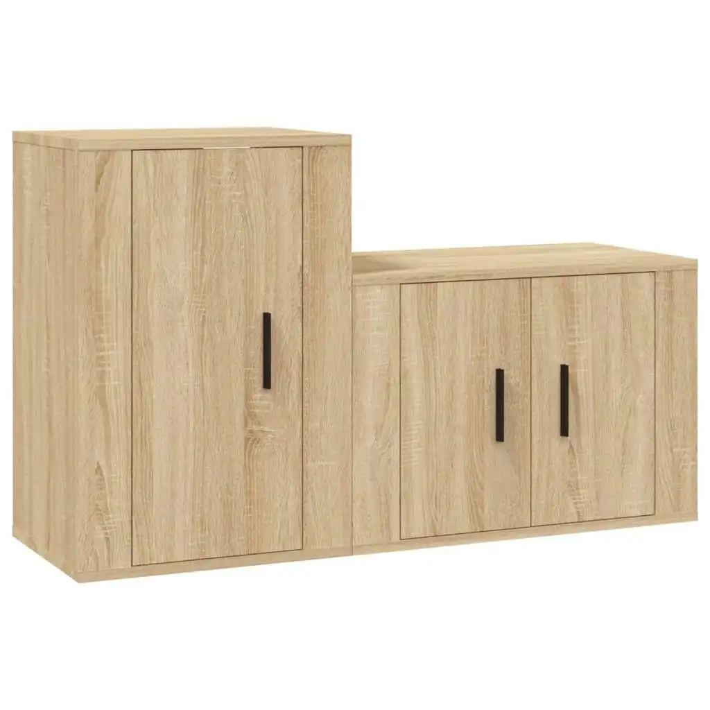 2 Piece TV Cabinet Set Sonoma Oak Engineered Wood 3188393