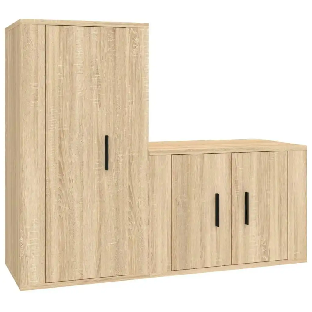 2 Piece TV Cabinet Set Sonoma Oak Engineered Wood 3188457