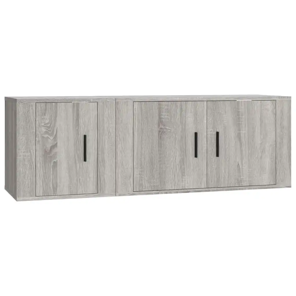 2 Piece TV Cabinet Set Grey Sonoma Engineered Wood 3188412