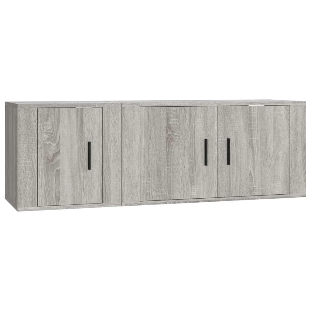 2 Piece TV Cabinet Set Grey Sonoma Engineered Wood 3188412