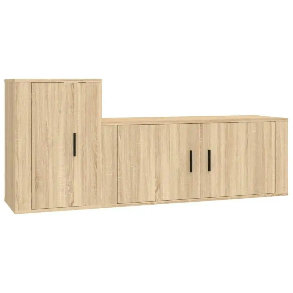 2 Piece TV Cabinet Set Sonoma Oak Engineered Wood 3188481