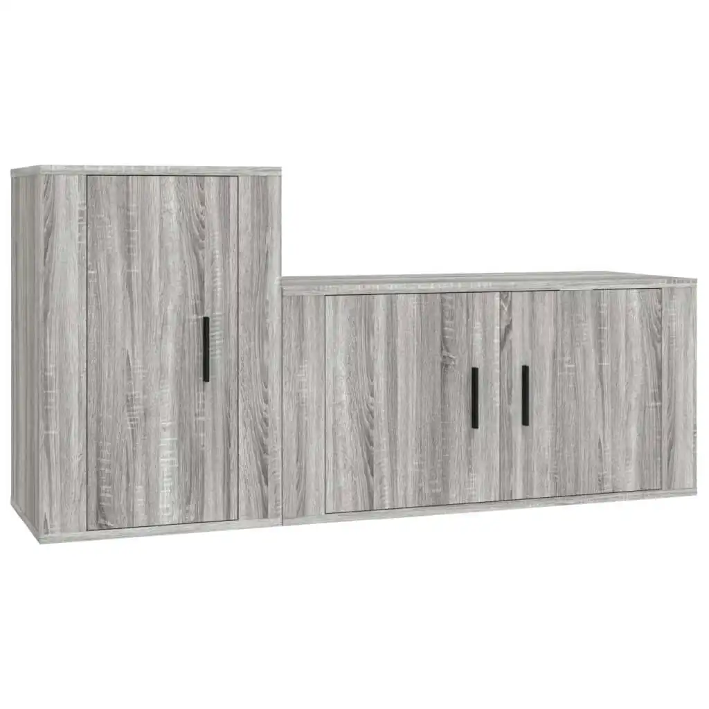 2 Piece TV Cabinet Set Grey Sonoma Engineered Wood 3188468