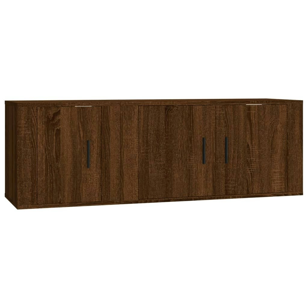 2 Piece TV Cabinet Set Brown Oak Engineered Wood 3188413